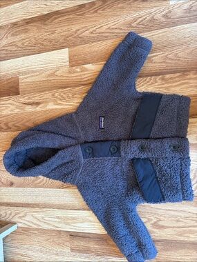 Patagonia Kids Blue Hooded Sherpa 18m  Jacket
